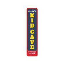 Plechová cedule Kid Cave 4x16 palců