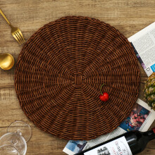 Bruine, warmte-isolerende placemat in rotanstijl (1 stuk)