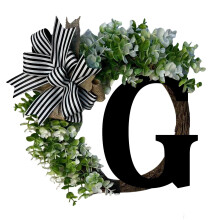 Realistic Green Leaf Wreath for Front Door
