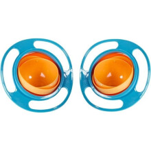 Gyroskopische Schüssel – magische Schüssel – 360 Grad – auslaufsicher – für Kinder – blauer Kunststoff