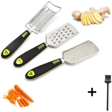 Reibe, Gemüseschneider, Käsehobel, manuelle Reibe und Mühle + Bürste, für Kartoffeln, Gurken, Zwiebeln, Salat, Zitrusfrüchte, 3 Stück