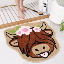 Cow-shaped front door mat non-slip absorbent