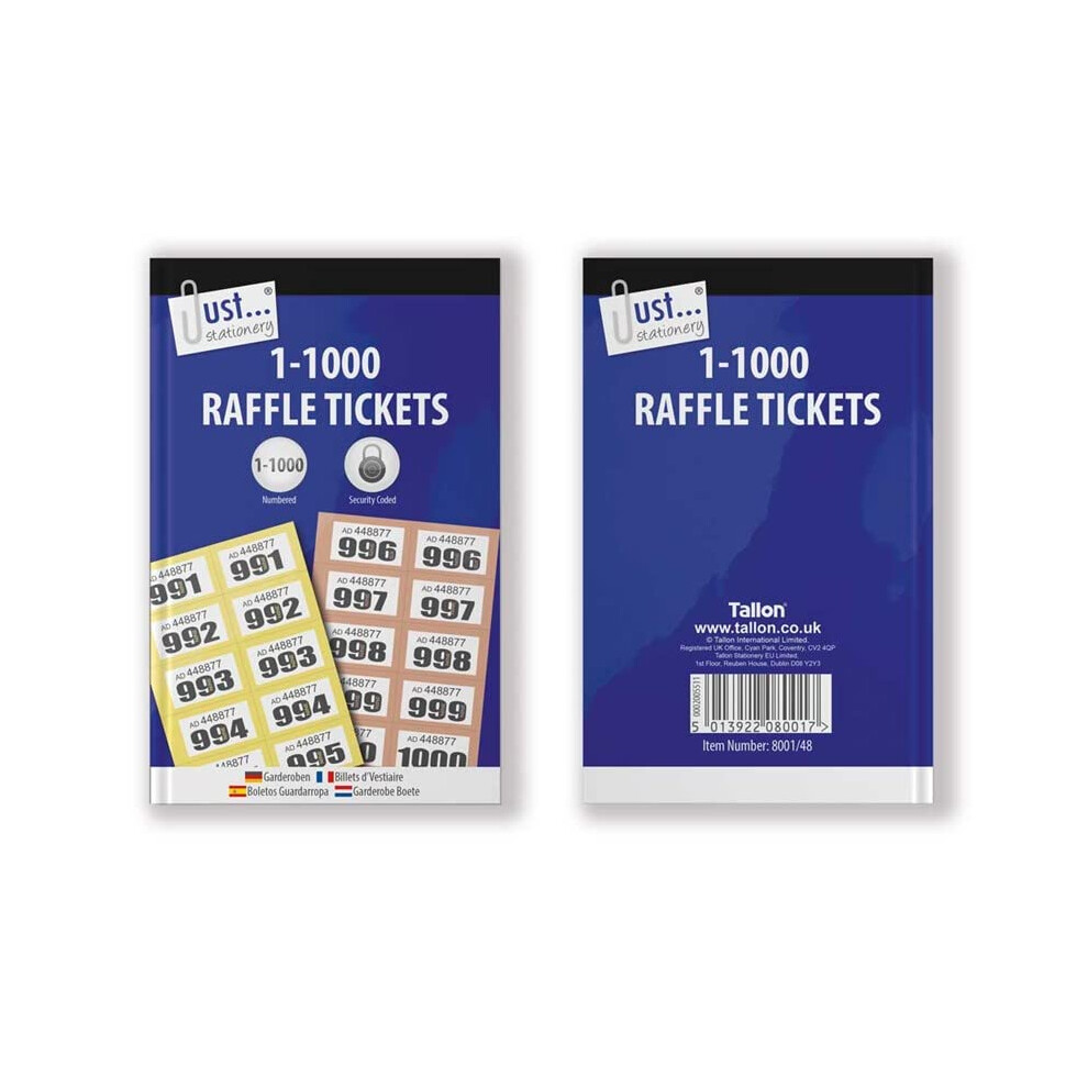 Tallon Stationery Cloakroom And Raffle Tickets 1-1000