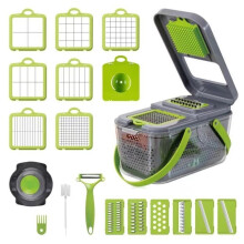 22-in-1-Multifunktions-Gemüseschneider für die Küche, manueller Gemüseschneider mit Eiertrenner für Zwiebeln, Tomaten, Karotten und Gurken
