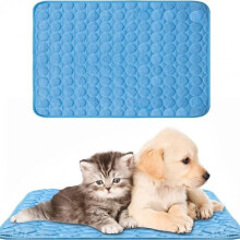Kühlmatte für Hunde, Kühlmatte, Eissilber, atmungsaktive Matte, Eisseide, selbstbelüftende Haustiermatte, Katzentoilette