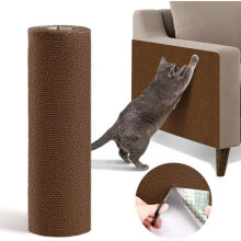 Kratzmatte für Katzen, 200 x 40 cm, zuschneidbarer, selbstklebender Sofaschutz, für Möbel, Wände, Kratzbäume, braun