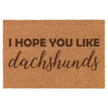 Dachshund doormat brown coir rectangular 16x24 in