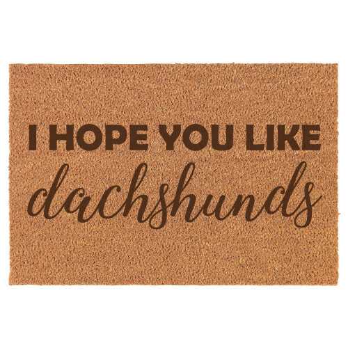 Dachshund doormat brown coir rectangular 16x24 in
