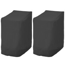 NIHUIFDPY 2pcs Garden Stacking Chair Cover Waterproof 210D Oxford Fabric Garden Furniture Covers with Air Vent Heavy Duty Windproof Anti-UV Stackable