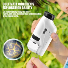 Tragbares Mikroskop für Kinder, Mini-Taschenmikroskop mit LED-Licht, HD-Mikroskop, Geschenk für Kinder, Vorschul-Heimstudium