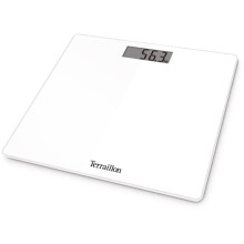 Terraillon TSQUARE Weiße elektronische Personenwaage – großer LCD-Bildschirm – 180 kg Kapazität