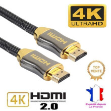 HDMI 2.0 4K-Kabel, 2 m, High-Speed-60 Hz, 18 Gbit/s, Nylon, kompatibel mit PS5, PS3, PS4, PC, Projektor, 4K-UHD-TV/HDTV, Xbox
