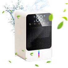WELAN 1500 ml Luftentfeuchter, leiser tragbarer elektrischer Luftentfeuchter, 7 bunte LED-Leuchten für Badezimmer, Schlafzimmer, Kleiderschrank