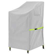 Garden Stacking Chair Cover Waterproof Heavy Duty 600D Oxford Fabric High Back Patio Outdoor Stackable Chairs Protection with Air Vent Windproof
