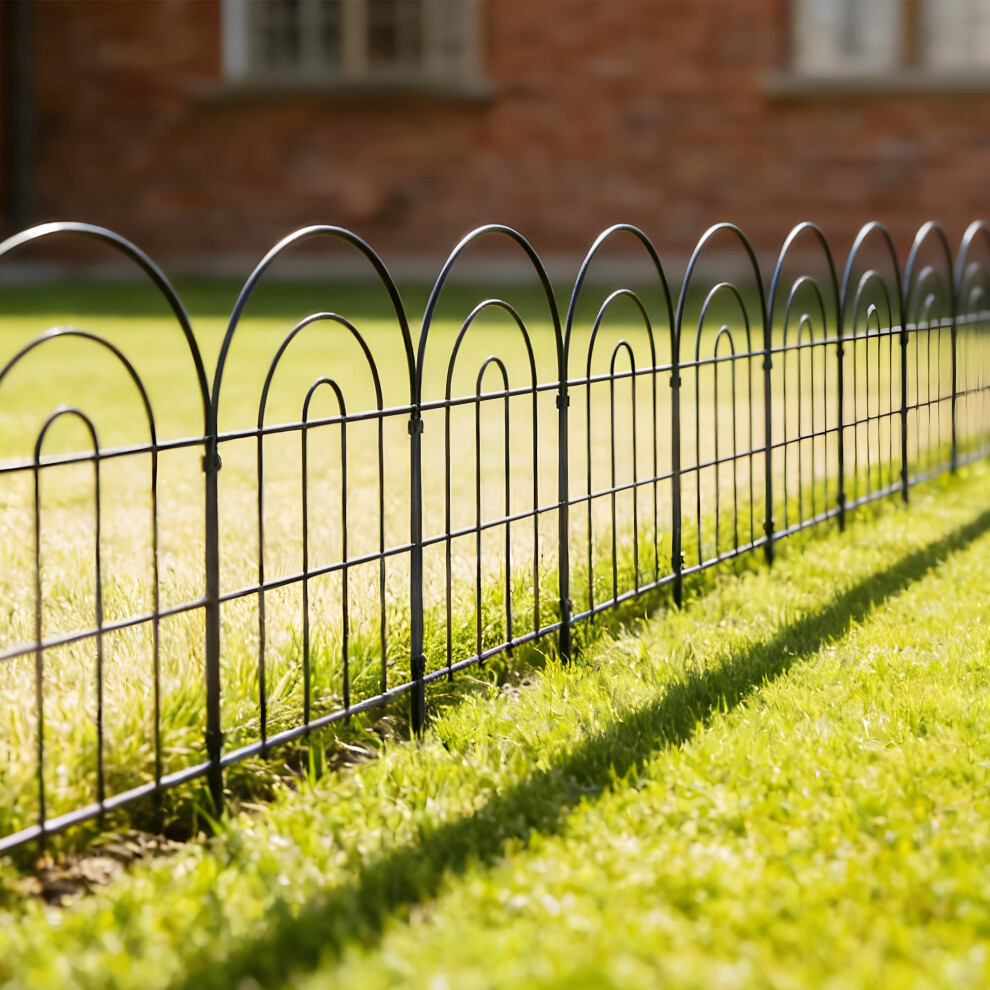 Thealyn Metal Garden Fence 60Cm H X 33Cm W (10 Panels, Total Length 3.3M) Outdoor Decorative Fence No Dig Fence Border Fence Dog Fence For Flower Bed, 5051225542207