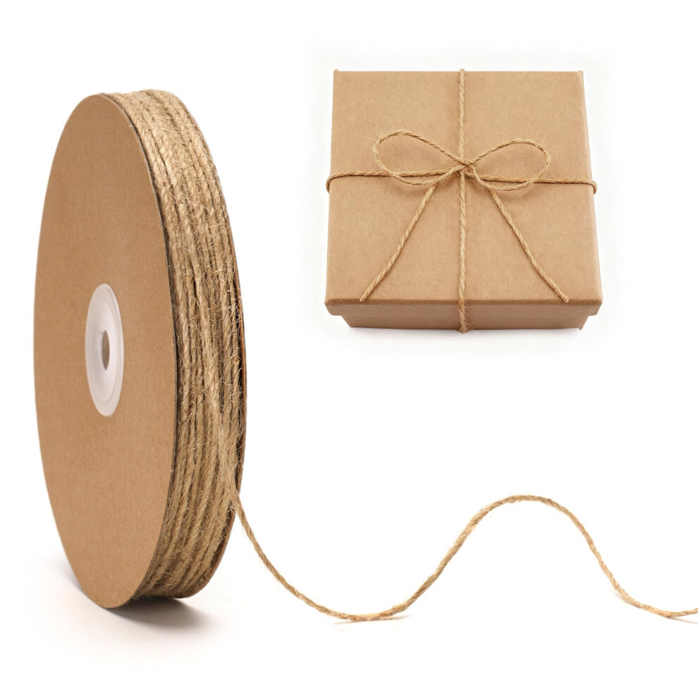 Jijacraft 2Mm Jute String Twine: 100M Natural Thin Jute String, 3Ply Craft Garden Twine For Gift Wrapping, Diy Arts Crafts, Floristry, Bundling, 5051225544034
