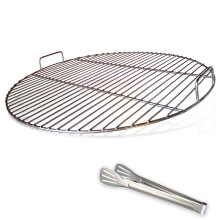 huanniu 304 Stainless Steel Round Cooking Grate with Handle, 54.5 cm Diameter for 57 cm Charcoal Barbecues e.g. Weber, Grill Grates Kettle Grill 57