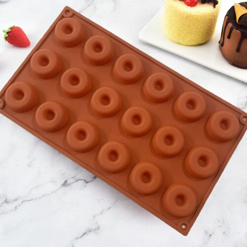 Silicone Donut Pan Mould - Non-Stick, Foldable, 1 Pack 1