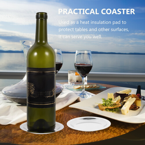 Stainless Steel Wine Coaster Round 2 Pcs 2