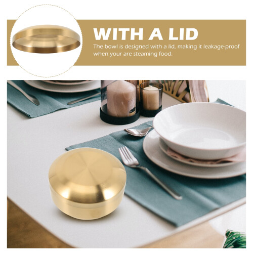 Stainless Steel Serving Bowl with Lid 1
