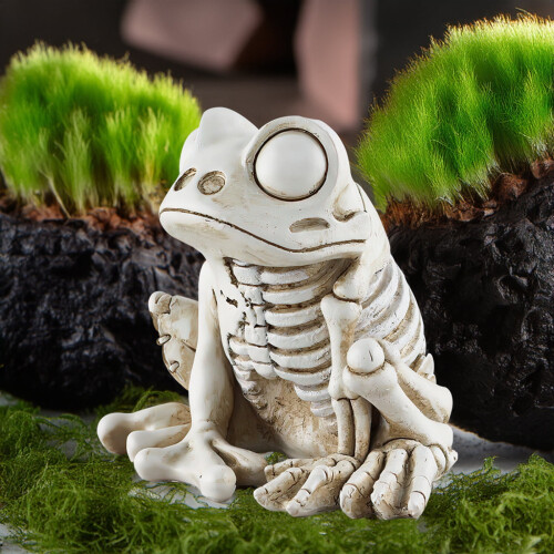 Harpiksfrøskeletstatue Halloween-dekoration 2