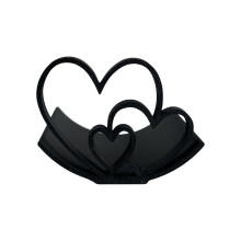 3D Printed Heart Shape Toilet Paper Roll Holder-Black 1