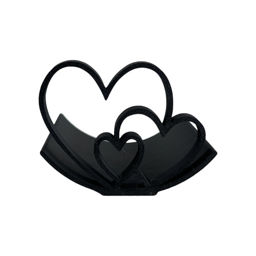 3D Printed Heart Shape Toilet Paper Roll Holder-Black 1