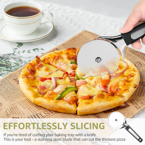Pizzaskærer i rustfrit stål med ergonomisk håndtag 1