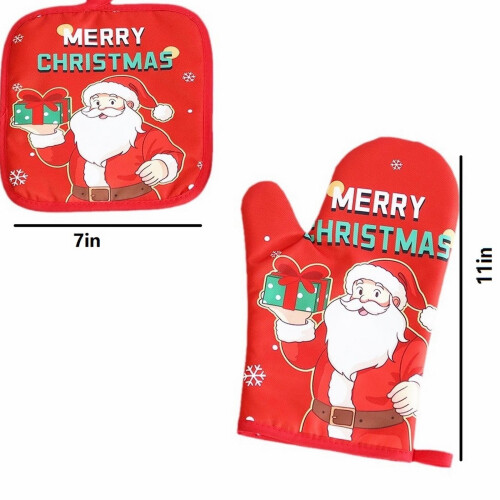 Christmas Oven Mitts and Potholders Set 2 pcs 2