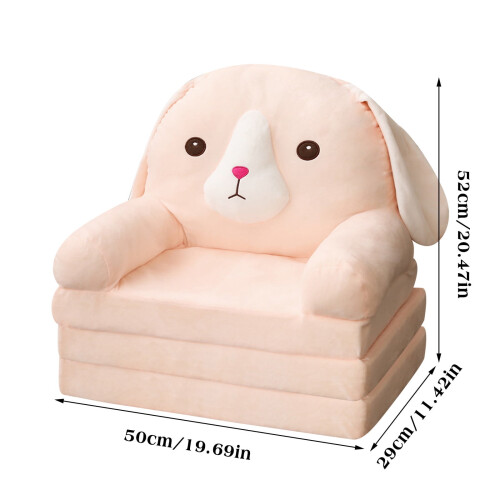 Runskmd Plush Foldable Kids Sofa Bed with Cartoon Backrest 2