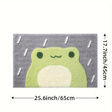 (17.7"X25.6"/45*65cm) 1pc Bathroom Rug Mat, Extra Soft Absorbent Premium Cute Bath Rug, Non-Slip Comfortable Cartoon Frog Bath