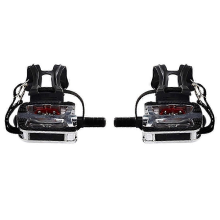 Indoor cycling pedals for spin bike with SPD and toe cage design