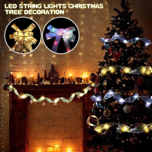 Christmas Ribbon Light String – Warm Yellow, Bendable, 5m 2