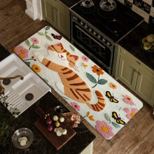 (12OX4Ocm, Sponge Thickness 1 Cm) 1pc Cute Cat Pattern Printed Door Mat - Soft Flannel, Non-slip & Machine Washable