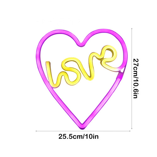 Guitar Love Deer Neon Night Light USB Powered 2