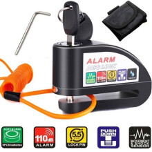 Motorrad-Scheibenschloss mit 110 dB Alarm, wasserdichtes Rollerschloss für Motorrad/Fahrrad/Roller/ATV mit 3 Schlüsseln, 1 Schlüssel