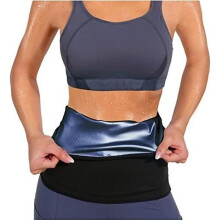 CHUMIAN Damen-Schwitzgürtel – blauer Taillentrainer zum Abnehmen – atmungsaktive Fitness