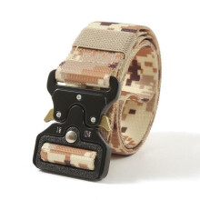 Taktischer Militärgürtel für Herren aus Nylon mit Metall-Schnellverschlussschnalle für Outdoor-Sportarten, Khaki