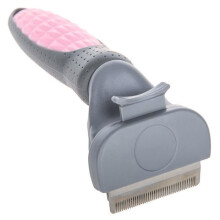 Haustierbürste – Edelstahlbürste – geeignet für Katzen und Hunde – rosa – 5,5 cm breit