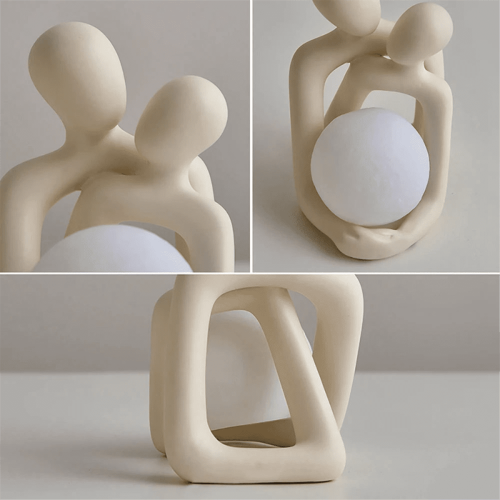 Hvid harpiks parstatue 16 cm 2
