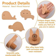 8 Schubladengriffe aus Holz mit Tiermotiven, Schrankknöpfe aus Holz, dekorative Kommodenknöpfe aus Holz mit Schrauben