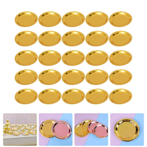 Gyllene papperstallrikar 18 cm – 25-pack engångstallrikar för fest 2