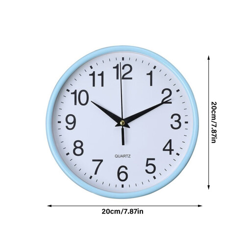 Modern Round Wall Clock – Plastic, Silent Quartz, 20cm 2