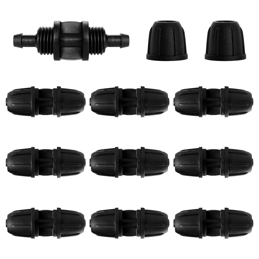 Voogenzek 10 Pcs 4/7 Mm Drip Irrigation Fittings, Lock Barbed Straight Connectors, Drip Tubing Barbed Connectors, Irrigation Pipe Connectors, For 5051225637798