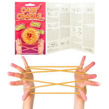 D.A.Y. Republic Cat's Cradle Retro String Game Age 3+ Neon Orange & Yellow, 1.6m Long, Includes Trick Manual, Boosts Motor Skills, Creativity