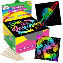 ZMLM Scratch Art for kids - 165 Magic Note Pads Cards Sheets, Scratch Art Notes, Rainbow Scratch Paper, Black Crafts Arts, Classroom Prizes,Birthday