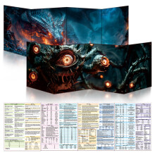 Byhoo 2 PCS DM Screen for D&D 5E with 2 Immersive Themes?Waterproof Reusable Surface, Tri-Fold Portable Design Folds to A4 Size DND Accessories