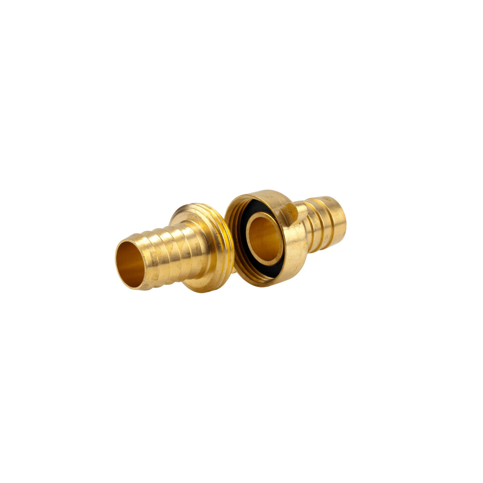 Gardena Brass Hose Fitting 3 Parts: Screw For Extension Hose, 33.3 Mm (G 1 ") - Thread, For 19 Mm (3/4") - Tubing (7152-20)