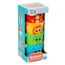 | Play Tots - Animal Bath Buckets | 4 colourful character bathtime buckets with different and fun sprinkle effects | Baby and Toddler Toys | Ages 12m+