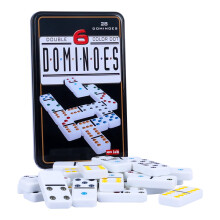 GOTHINK Double 6 Dominos Set for Adults with Tin Box Storage - 28 Tile Colorful Dot Dominoes Games Set for Family Night Gift Travel Game - Classic